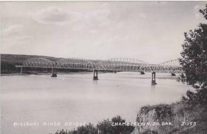 South Dakota Chamberlain Missouri River Bridge Real Photo RPPC