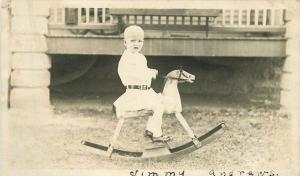 C-1905 RPPC Photo Postcard Jimmy Andrews rocking horse toy 1208