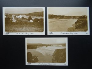 Cornwall 3 x PORTCOTHAN BAY Reproduction Postcard c1930s by Frith