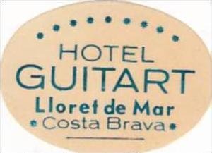 SPAIN COSTA BRAVA HOTEL GUITART VINTAGE LUGGAGE LABEL