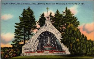 Shrine Our Lady of Lourdes, St Anthony Monastery, Kennebunkport ME Postcard I03