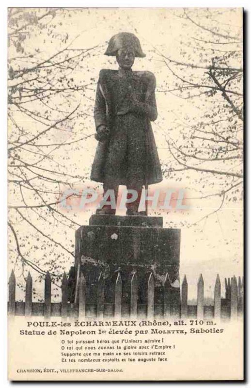 Hen the Echarmaux Old Postcard Statue of Napoleon 1st raised by dial Sabotier