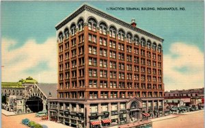 1940s Traction Terminal Building Indianapolis Indiana Postcard