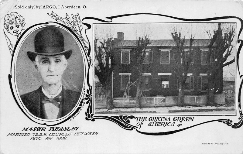 F54/ Aberdeen Ohio Postcard 2View c1910 Beasley Gretna Green Home