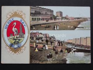 Kent Herne Bay Heraldic Arms, St Georges Parade & East Cliff Bathing Beach c1907