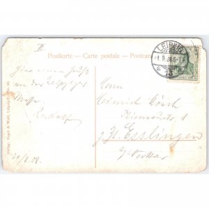 1908 Comic Postcard – Night Lodging Satire Leipzig Trade Fair, Germany Comic