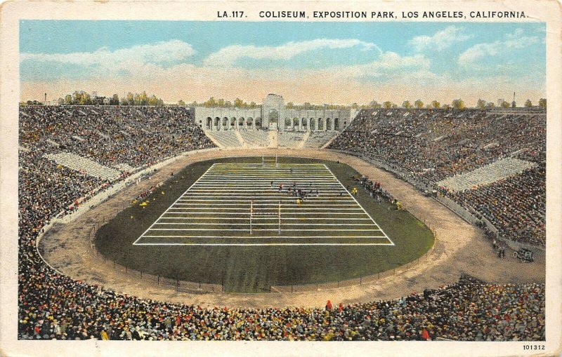 Los Angeles California 1930s Postcard Coliseum Exposition Park Football Stadium 