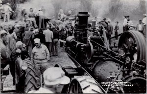 Real Photo Postcard Farming Equipment in Mount Pleasant, Iowa~139972