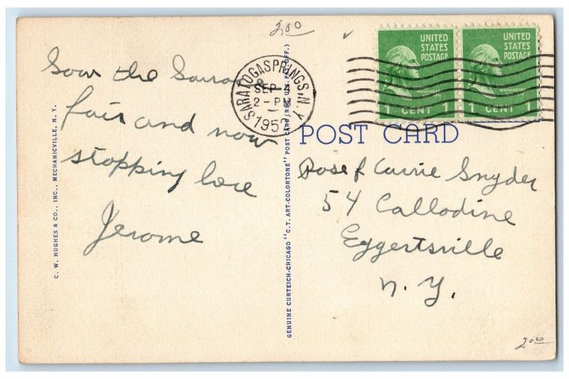 1952 Simon Baruch Research Institute House Saratoga Springs New York NY Postcard 