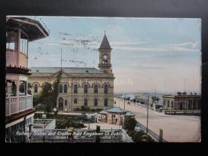 Ireland: Dublin KINGSTOWN Railway Station and Crofton Road c1906 - Old Postcard