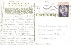 San Antonia Texas~Menger Hotel~1961 Postcard
