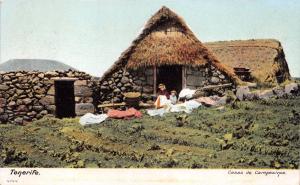 TENERIFE SPAIN CESAS de CAMPESINOS~HOUSES OF PEASANTS POSTCARD 1900s