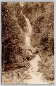 Columbia River Hwy Oregon RPPC Waukeena Falls Real Photo Postcard A45