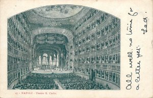 Italy Naples theater S. Carlo interior 1900s undivided back postcard