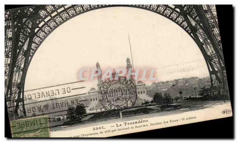 Paris Trocadero Old Postcard Eiffel Tower