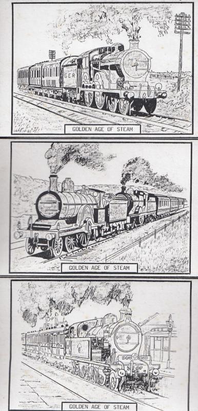 GER Southend Railway 3x Artist Drawing Train Postcard s