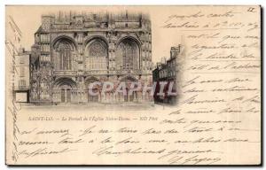 Old Postcard Saint Lo Portal Church Notre Dame