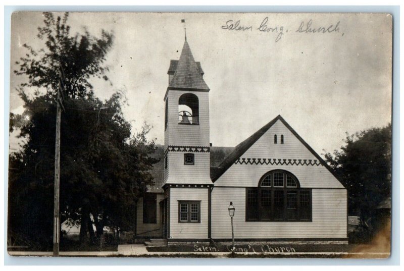 c1910's Salem Congregational Church Salem Iowa IA RPPC Photo Antique Postcard