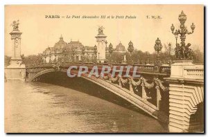 Old Postcard Paris Pont Alexandre III and the Petit Palais