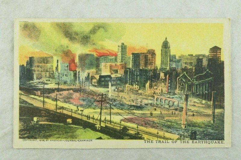 C.1906 San Francisco Earthquake The Trail of the Earthquake Postcard P97
