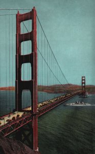 Vintage Postcard Golden Gate Bridge Massive Structure San Francisco California