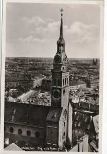 Vintage Real Photo Post Card RPPC Building View Munich St. Peter's Church