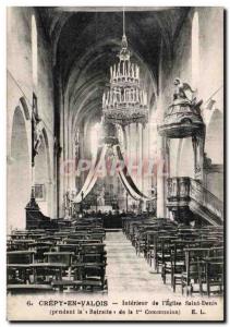 Old Postcard Creil In Valois Interior of I Church St Denis (During Communion ...