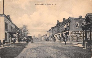 Wayland New York Main Street Town View Vintage Postcard U517