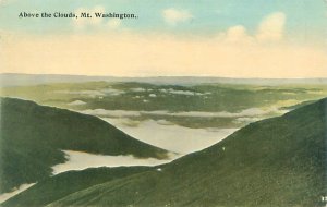 White Mountains NH Mt Washington  Above the Clouds Litho Postcard Unused