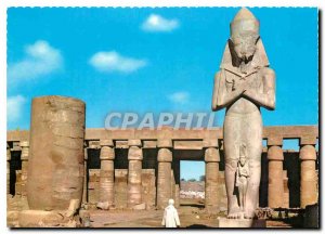 Postcard Modern Karman Temple of Amun Ra with statue Taharka