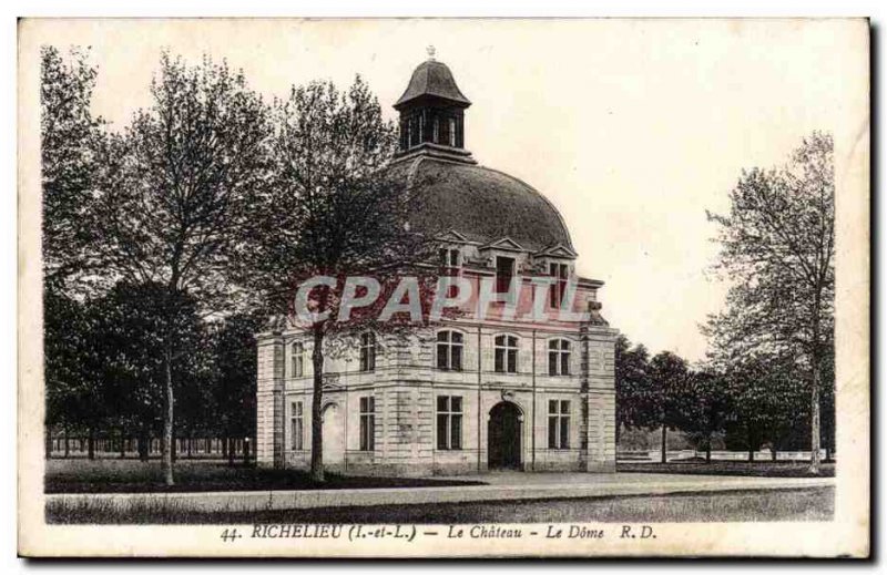 Richelieu Old Postcard The castle's dome