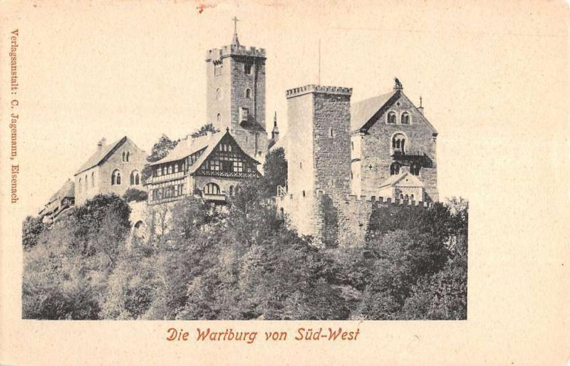 Wartburg Germany Historic Bldg Castle Scenic Antique Postcard K22290