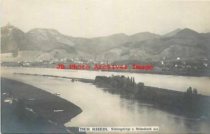 Germany, Remagen, RPPC, Siebengebirge v. Rolandseck aus., Rhein River