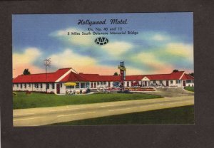 DE Hollywood Motel New Castle Delaware Postcard