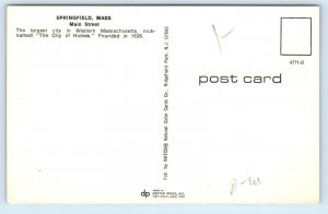 1960 Springfield Massachusetts Postcard Main Street Western The City Homes