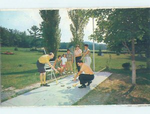 Pre-1980 SHUFFLEBOARD AT CEDAR HILL LODGE MOTEL Catskill New York NY AD9141