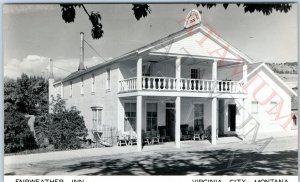 c1950s Virginia City, MT RPPC Fairweather Inn Historic Hotel Old Wild West A164