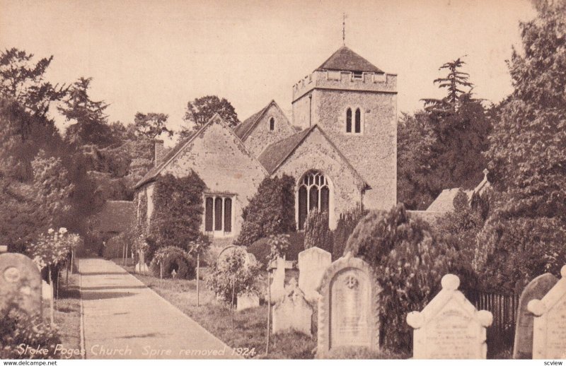 BUCKINGHAMSHIRE, England, 1900-1910s; Stoke Poges Church Spire