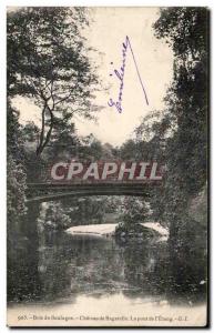 Old Postcard Bois de Boulogne Chateau de Bagatelle The bridge of the pond