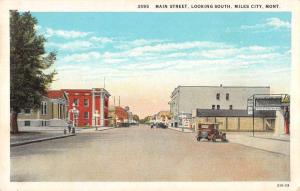 Miles City Montana business district south on Main St antique pc Y13245