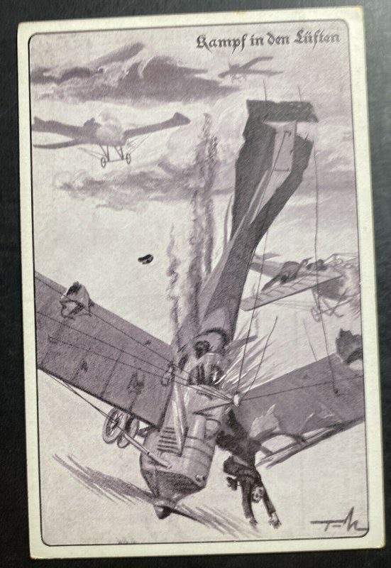 Mint Germany Picture Postcard PPC Fight In The Sky WWI Aviation