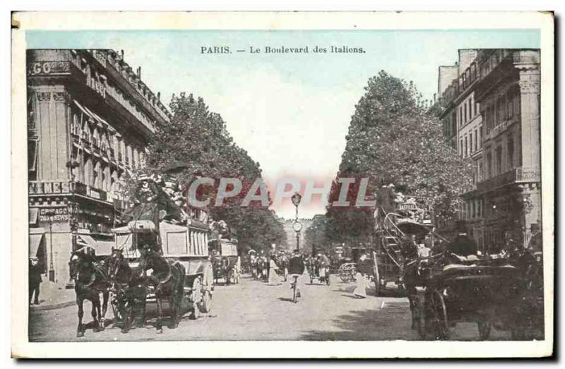 Old Postcard The Paris Boulevard of the Italians