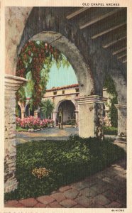 Vintage Postcard 1949 Old Chapel Arches Mission San Juan Capistrano California