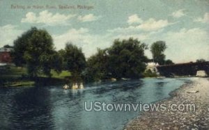 Bathing in Huron River in Ypsilanti, Michigan