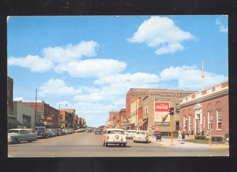 Fairmont Minnesota Downtown Street Scene 1950'S Cars Vintage Postcard