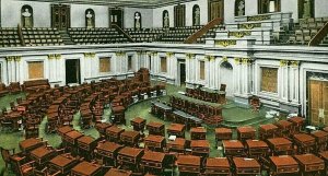 Postcard  View of Senate Chamber, U.S. Capitol, Washington DC.     Q8
