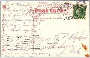 1910's Post Office Fort Dodge Iowa IA Postal Service Office Posted Postcard