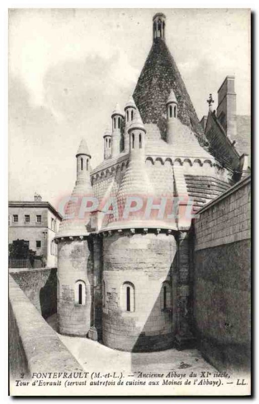 Old Postcard Fontevrault M and L Abbey of XI century Tower Evrault