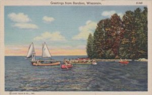 Wisconsin Greetings From Baraboo Canoeing and Sailing