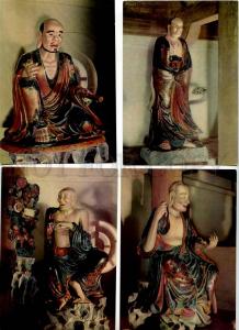 254033 VIETNAM Sculptures from Tay Phuong Pagoda SET of 16 Old postcards